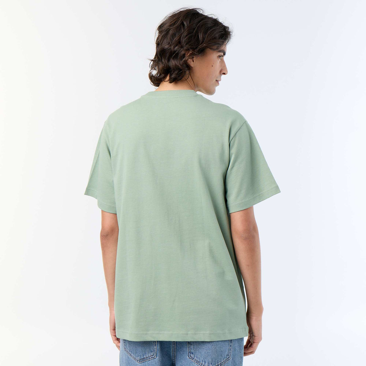 Tee-shirt uni coupe confort fit / oversize à manches courtes VERT