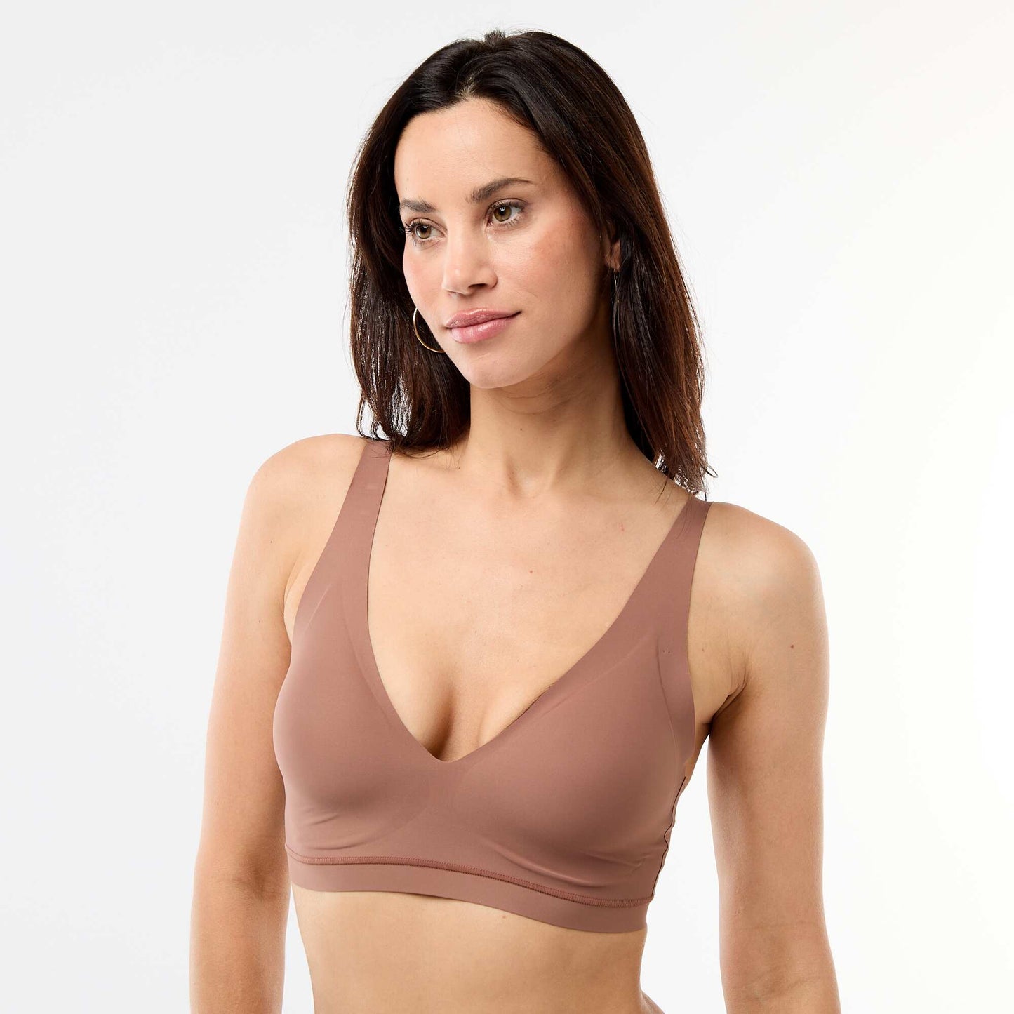 Soutien-gorge triangle à coques en microfibre MARRON