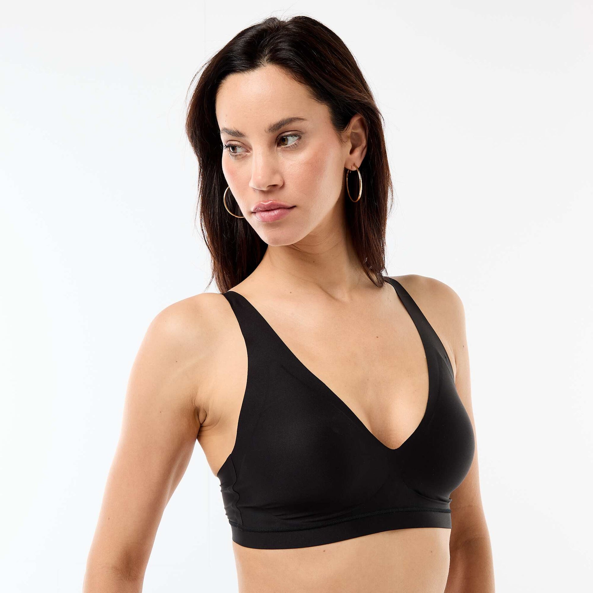 Soutien-gorge triangle à coques en microfibre NOIR