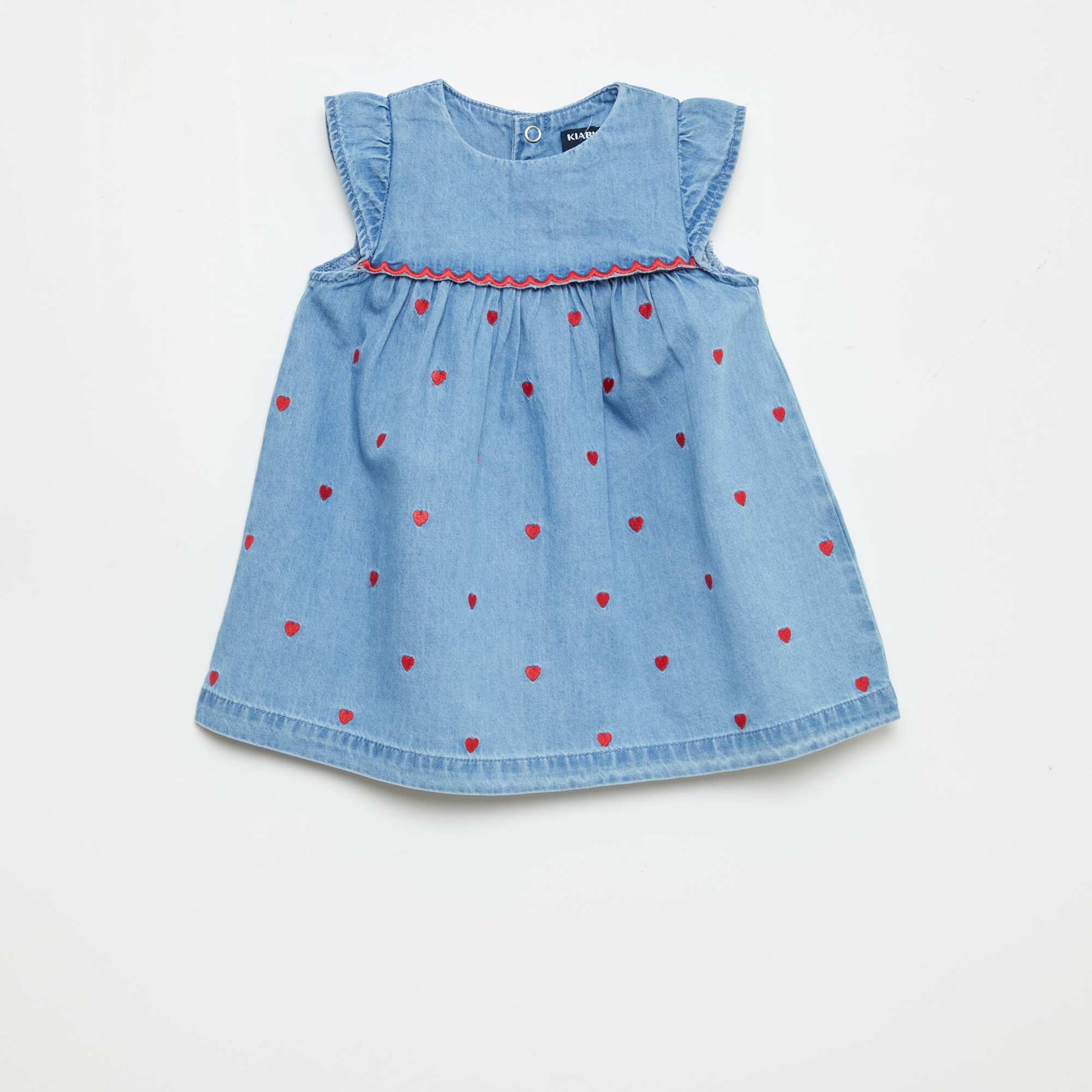 Robe à manches courtes en denim léger BLEU