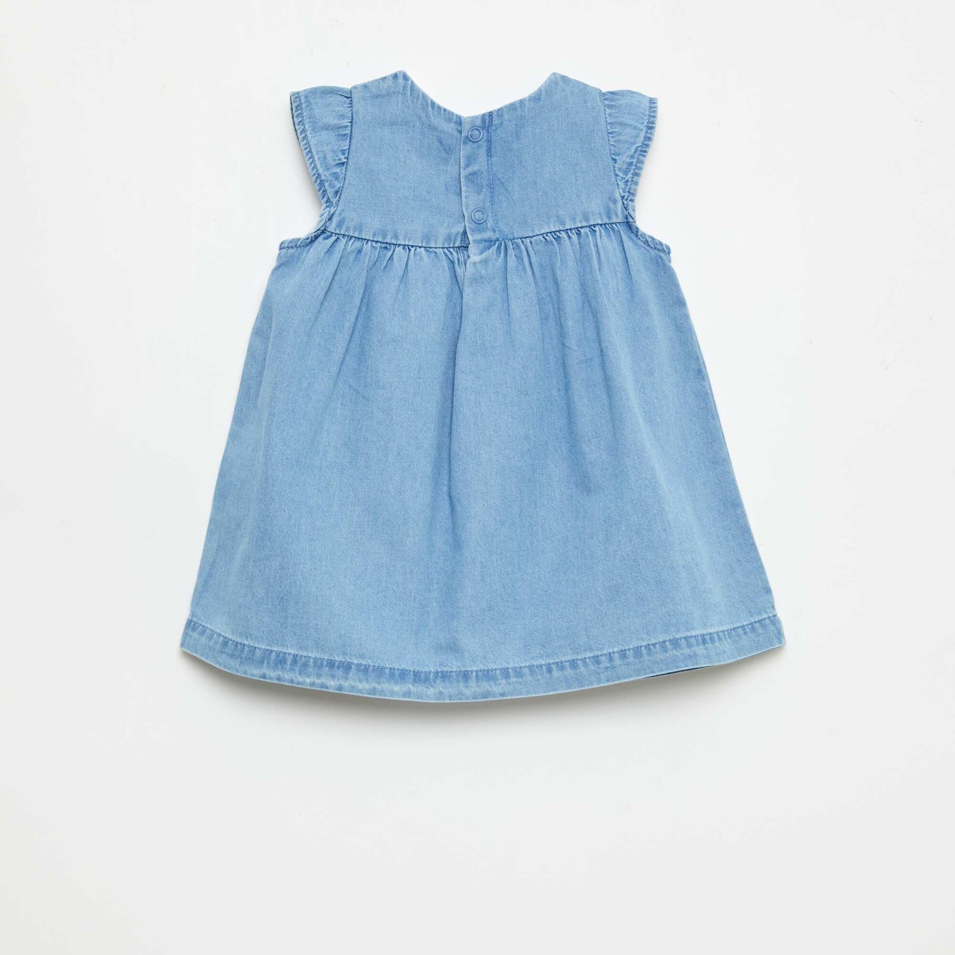 Robe à manches courtes en denim léger BLEU