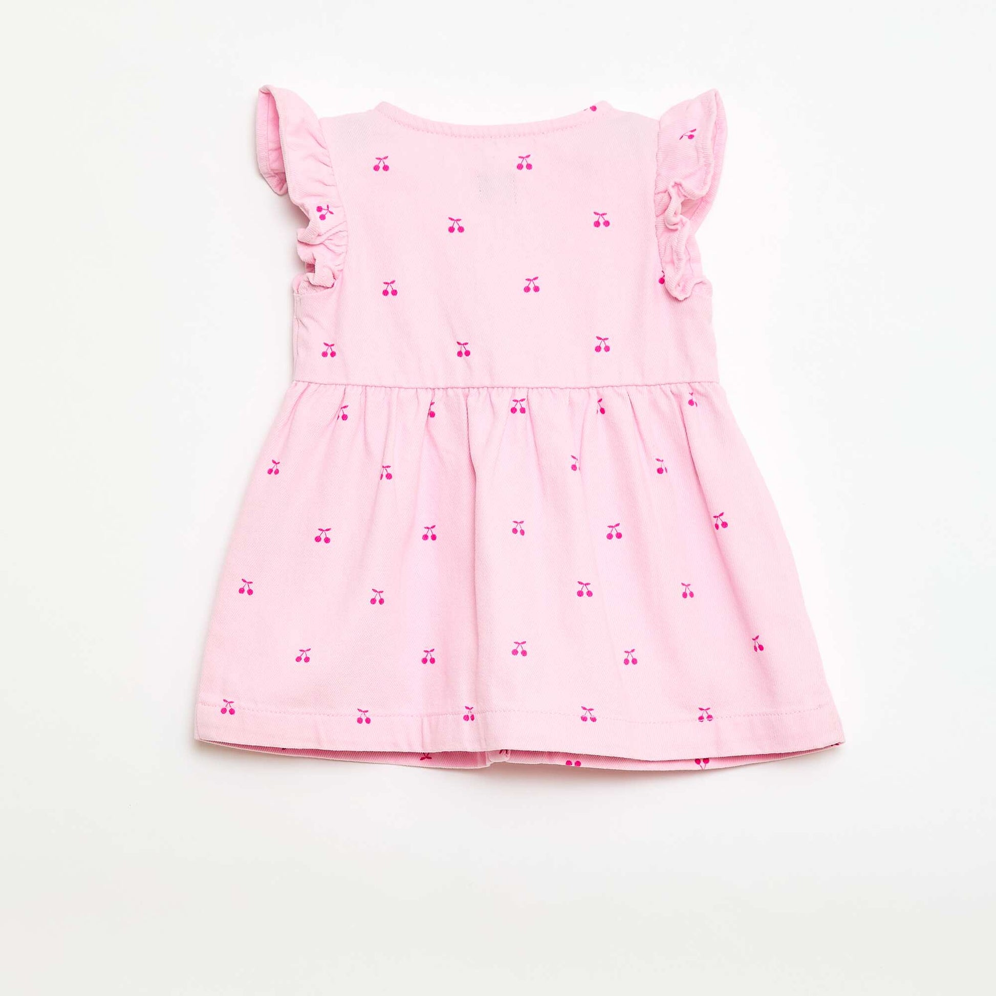 Robe en twill rayée à manches courtes ROSE