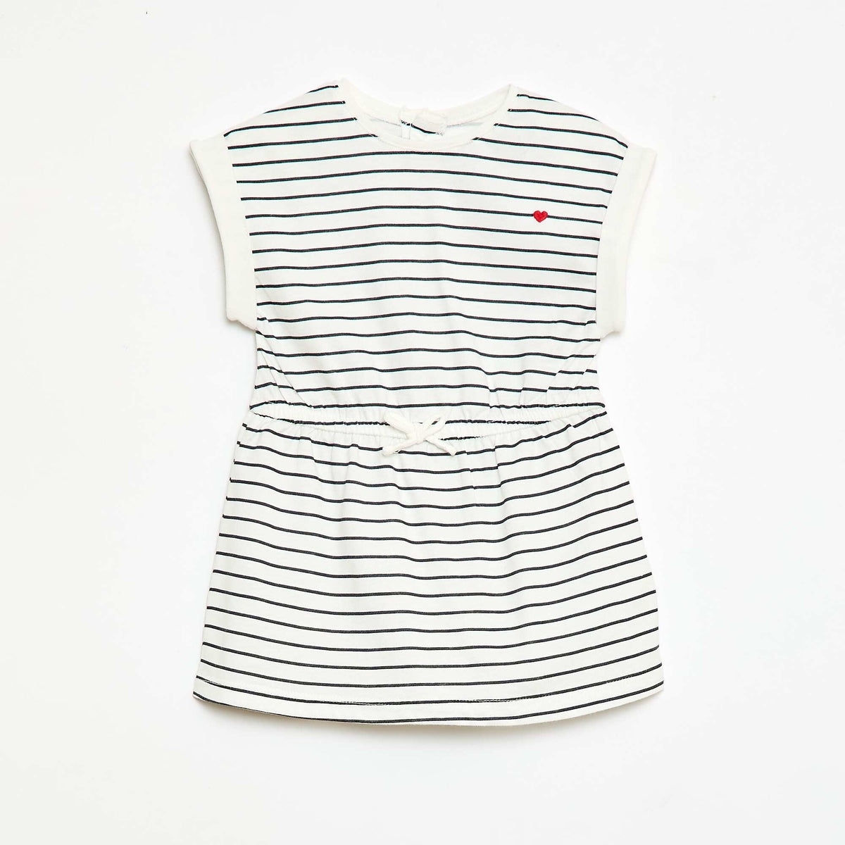 Robe à manches courtes en jersey de coton BLANC