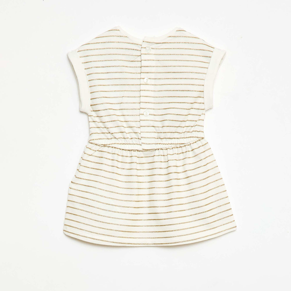 Robe à manches courtes en jersey de coton BLANC