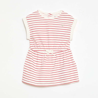 Robe à manches courtes en jersey de coton BLANC