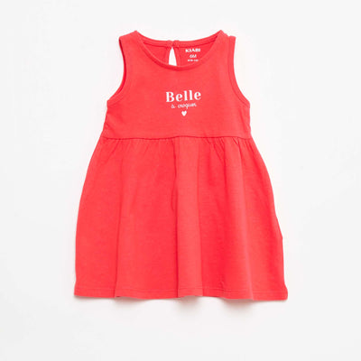 Robe sans manches à message ROUGE