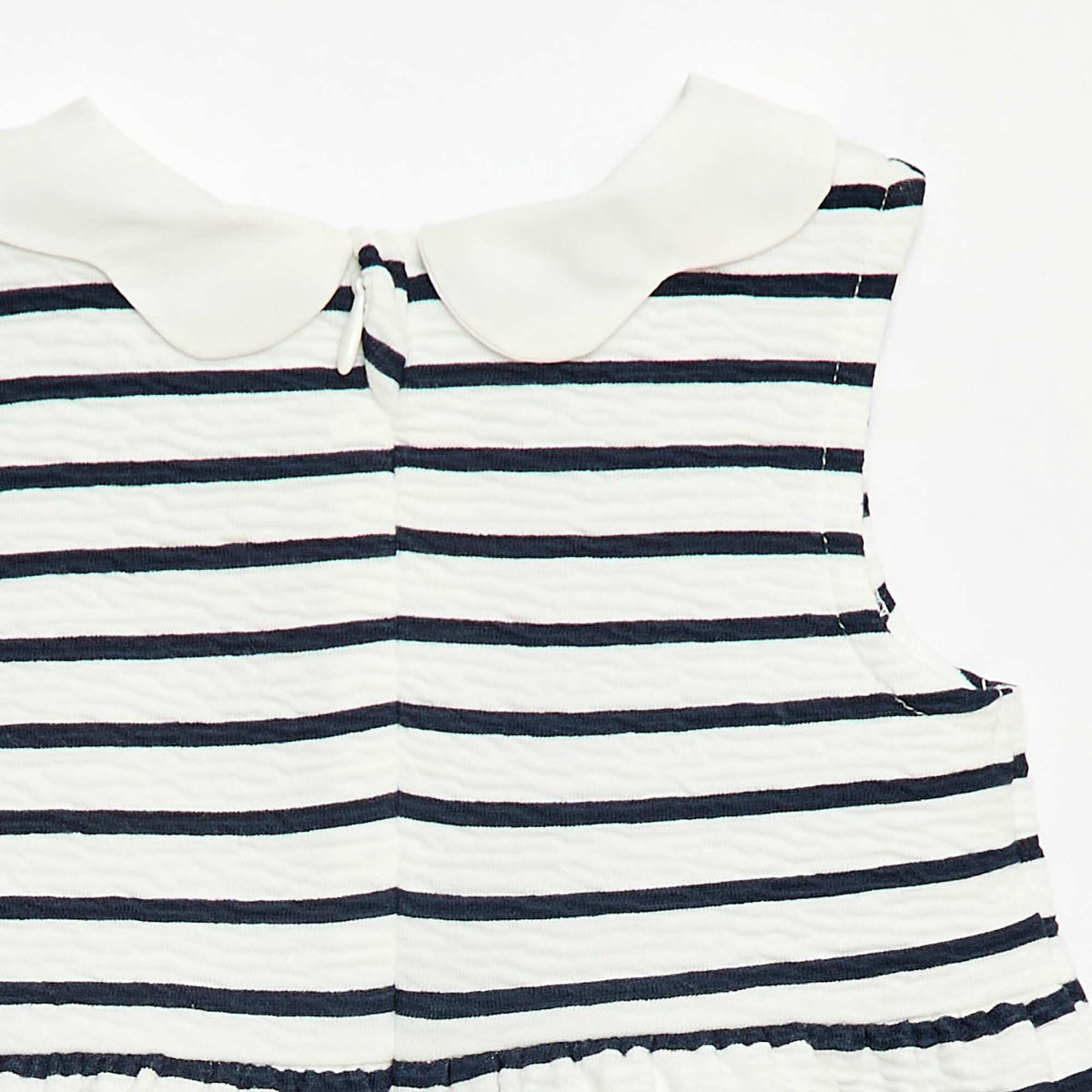 Robe en maille froissée avec col en popeline BLANC