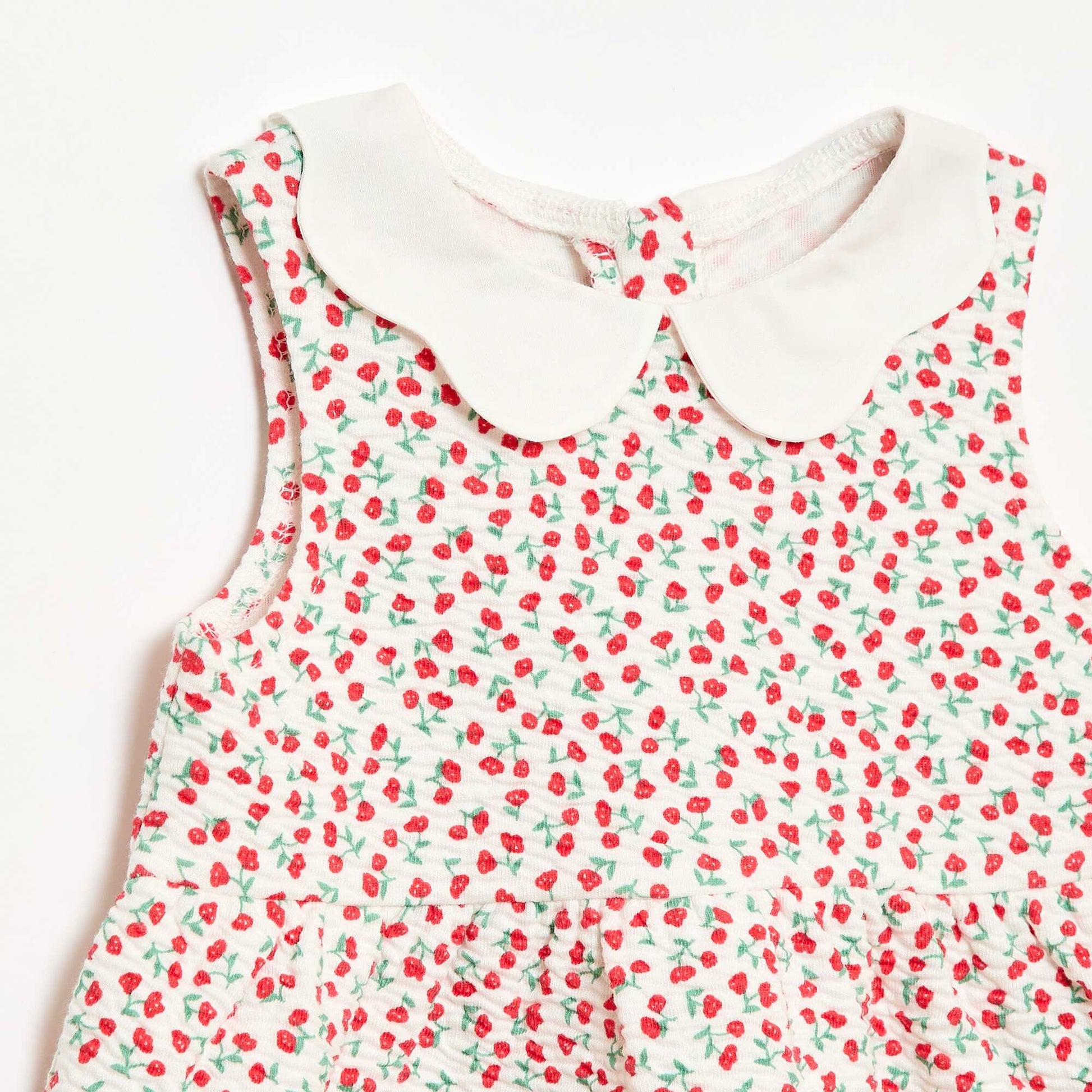 Robe en maille froissée avec col en popeline ROUGE
