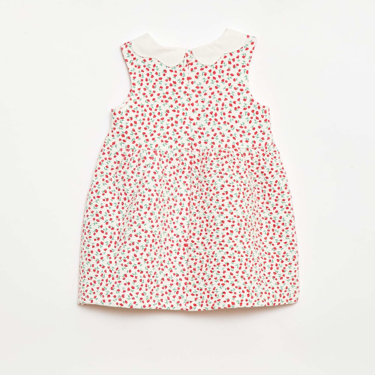 Robe en maille froissée avec col en popeline ROUGE