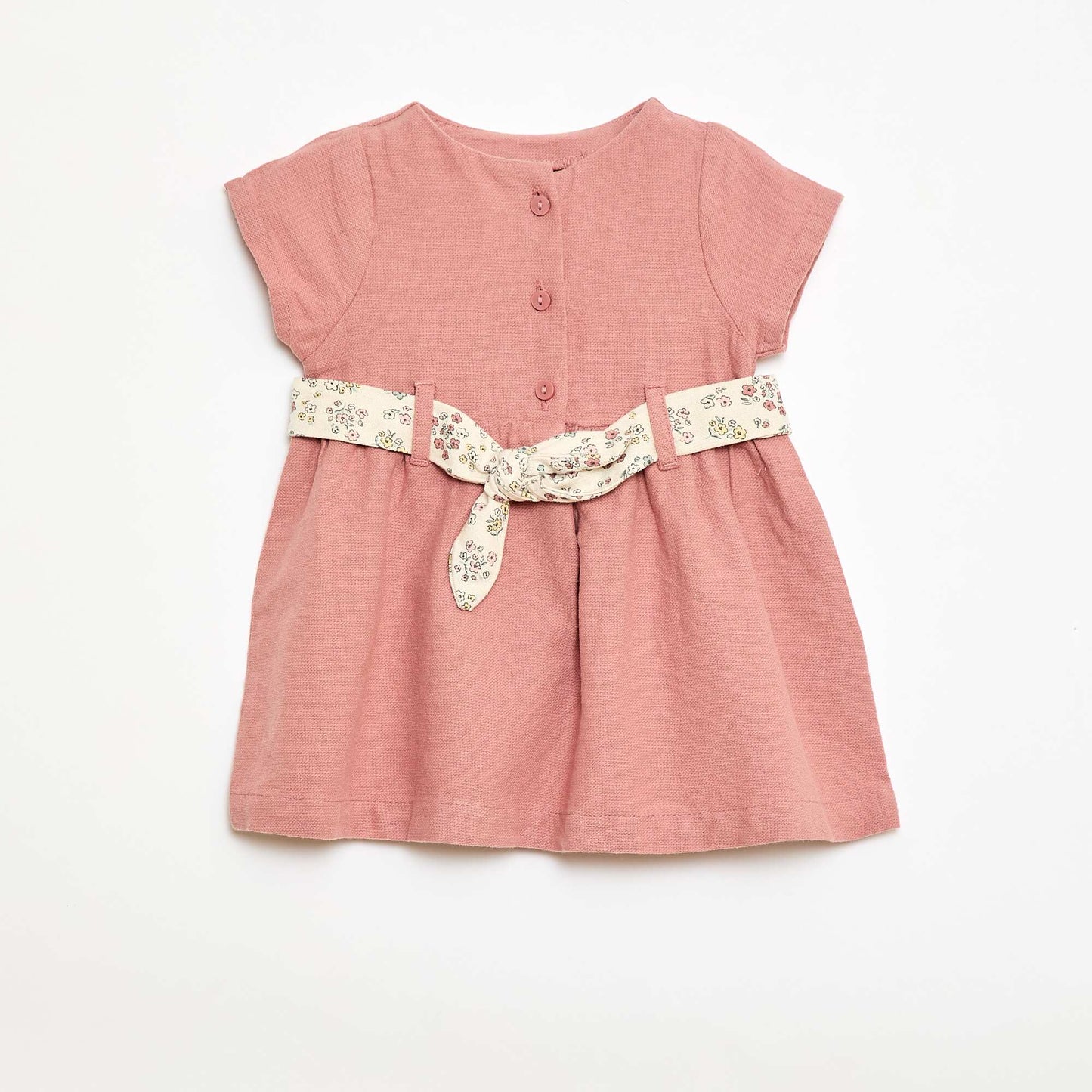 Robe en lin mélangé avec ceinture ROSE