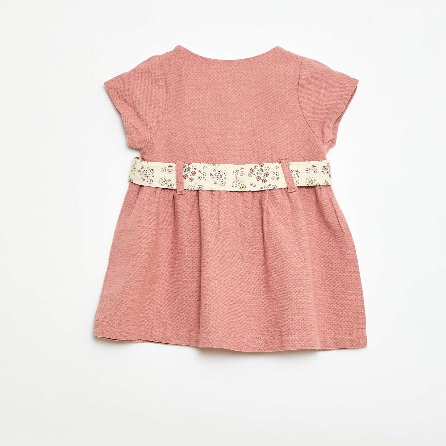 Robe en lin mélangé avec ceinture ROSE