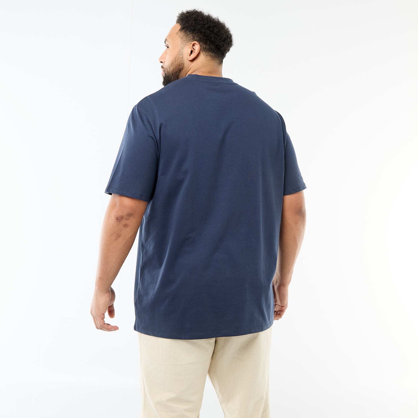 T-shirt en maille jersey à manches courtes BLEU