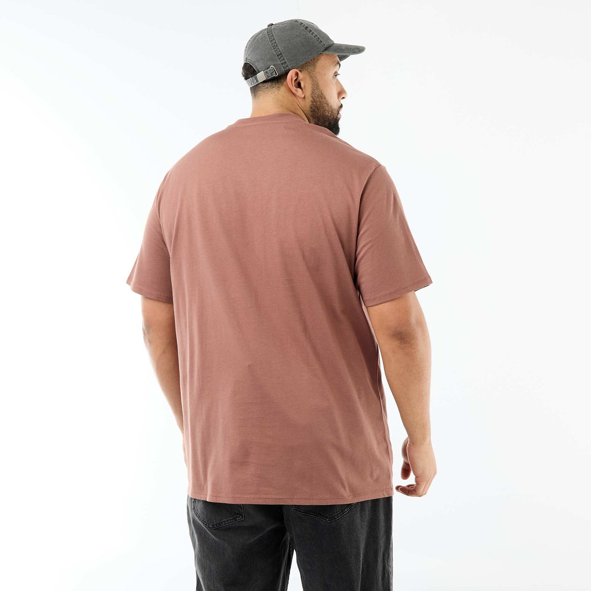 T-shirt en maille jersey à manches courtes MARRON