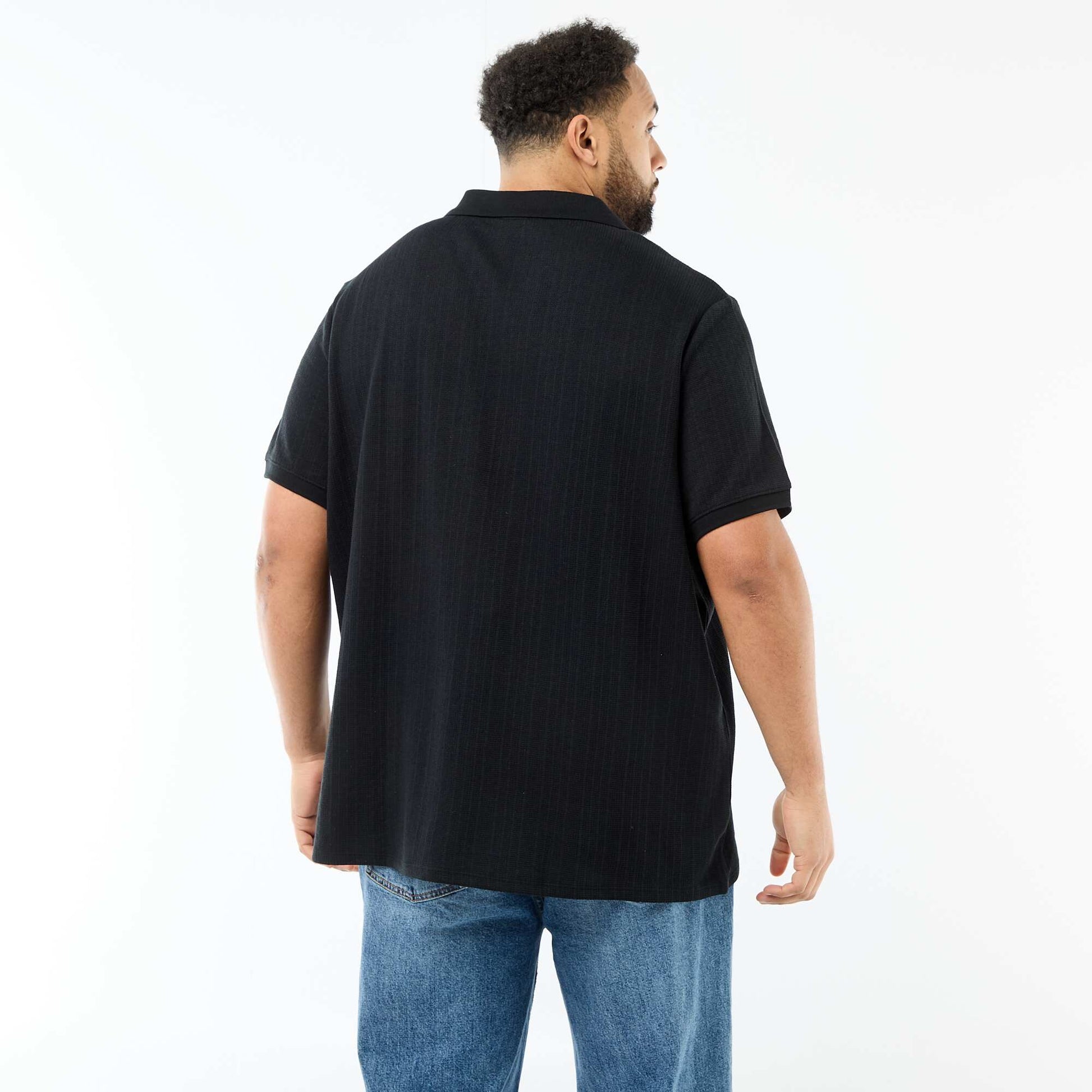 Polo regular fit à manches courtes NOIR