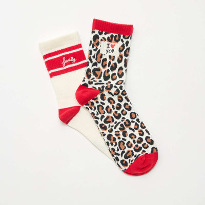 Lot de 2 chaussettes fantaisie  'Agathe Sorlet x Kiabi' - Saint-Valentin BLANC