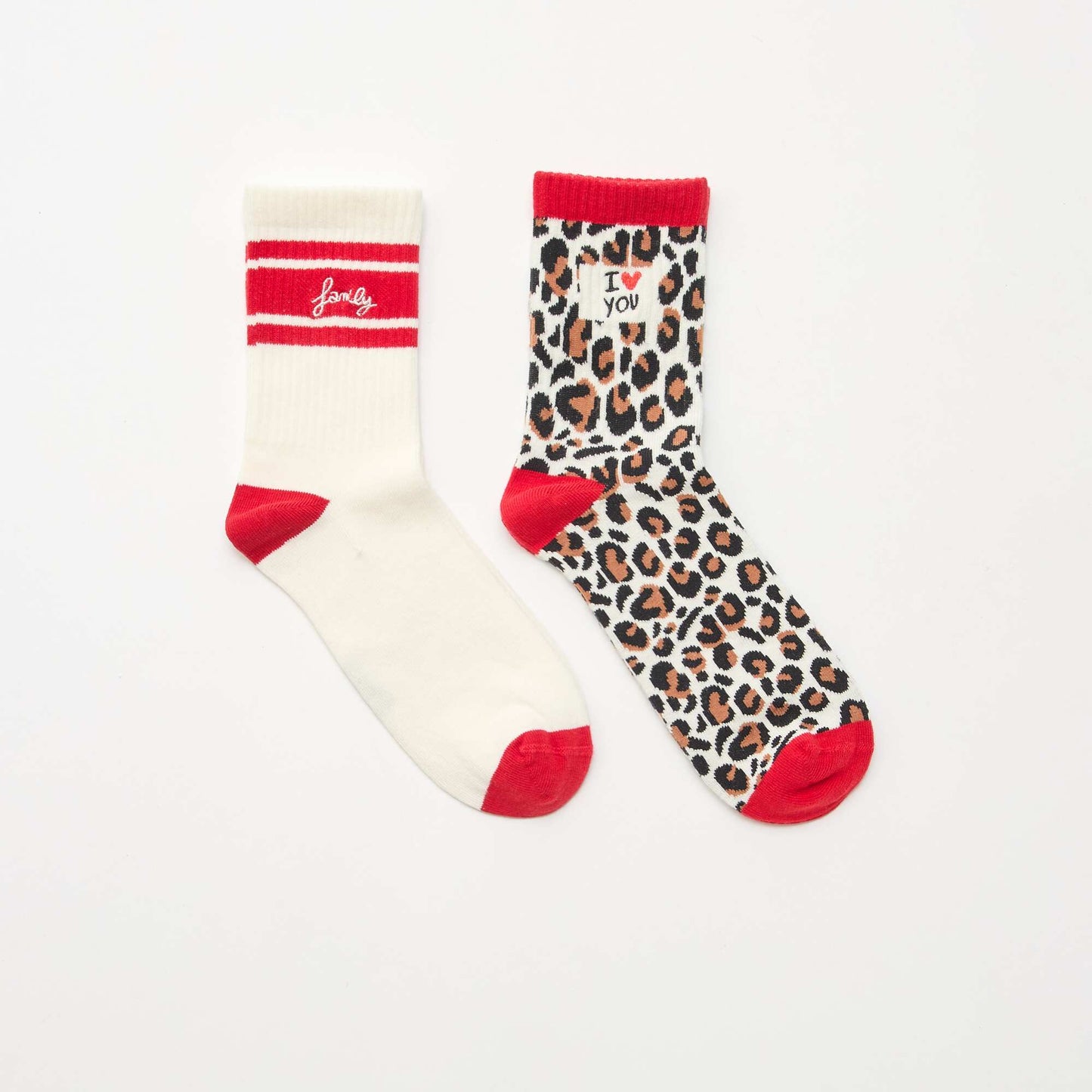 Lot de 2 chaussettes fantaisie  'Agathe Sorlet x Kiabi' - Saint-Valentin BLANC