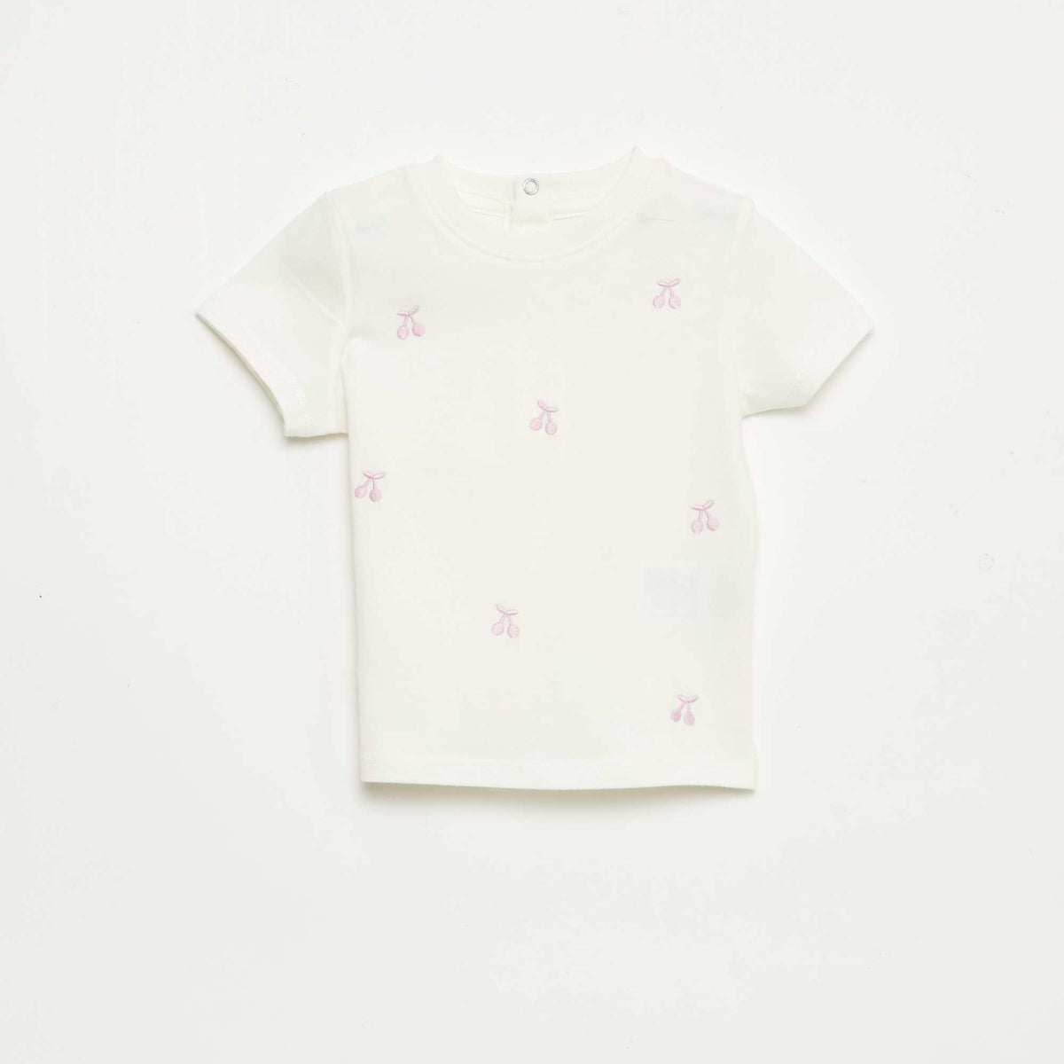 Tee-shirt à manches courtes avec broderies BLANC