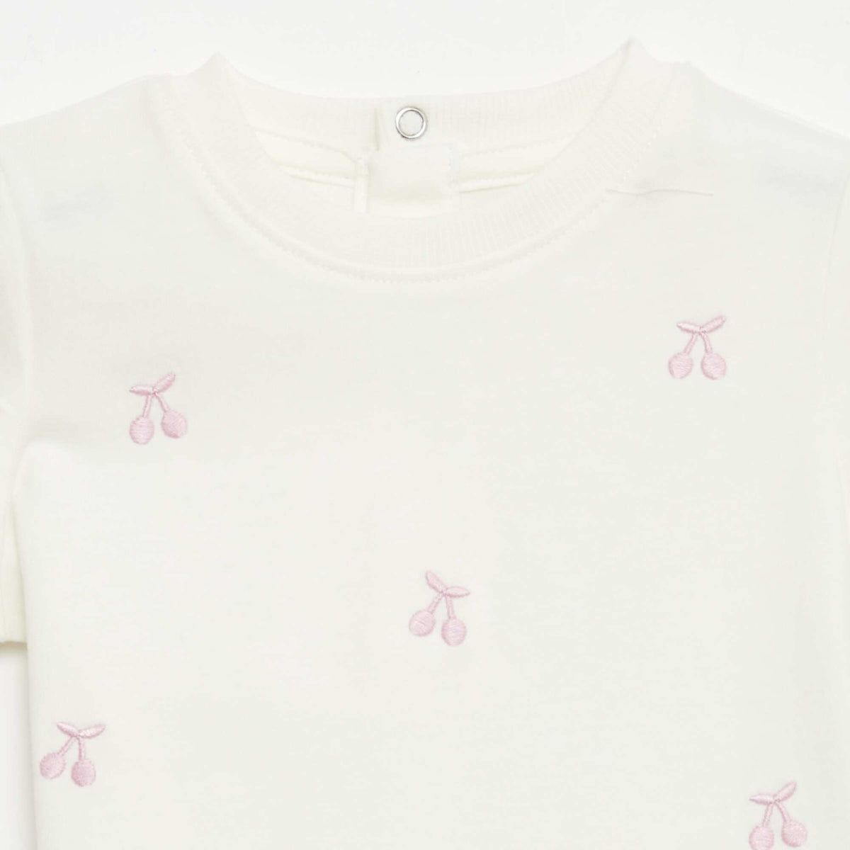 Tee-shirt à manches courtes avec broderies BLANC
