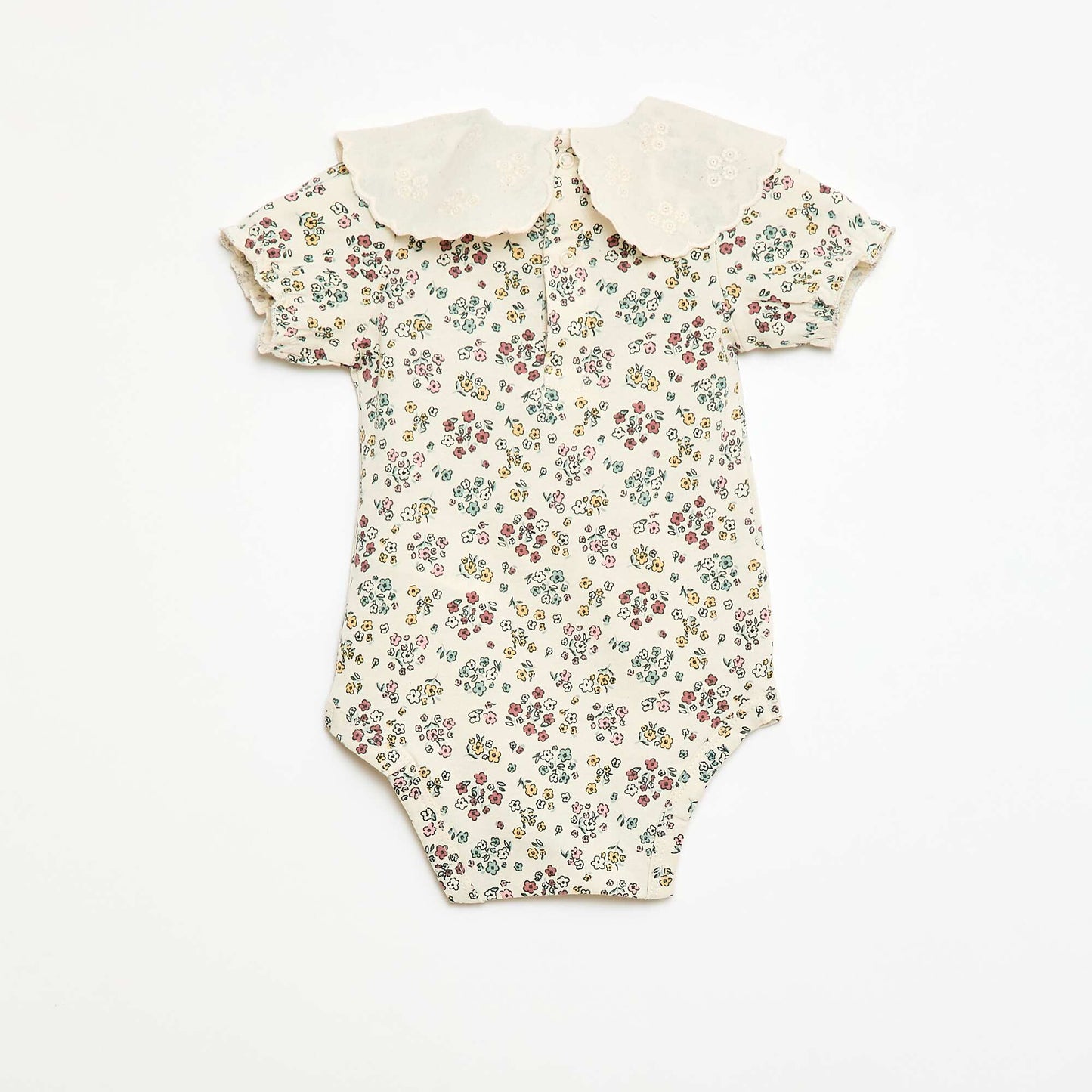 Body avec col claudine imprimé fleuri BLANC