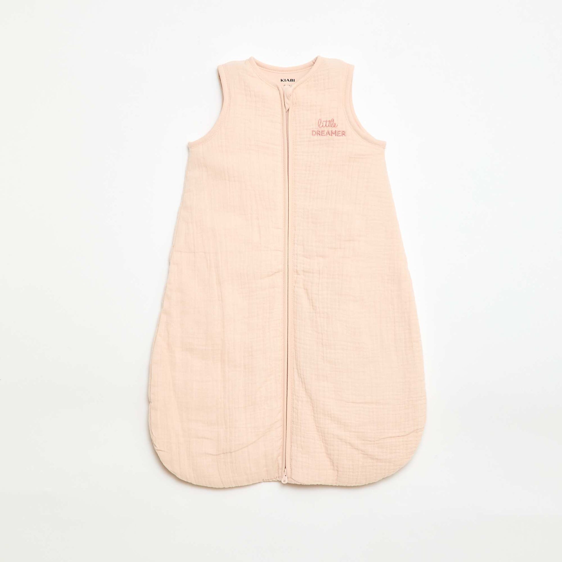 Gigoteuse sans manches zippée en coton ROSE