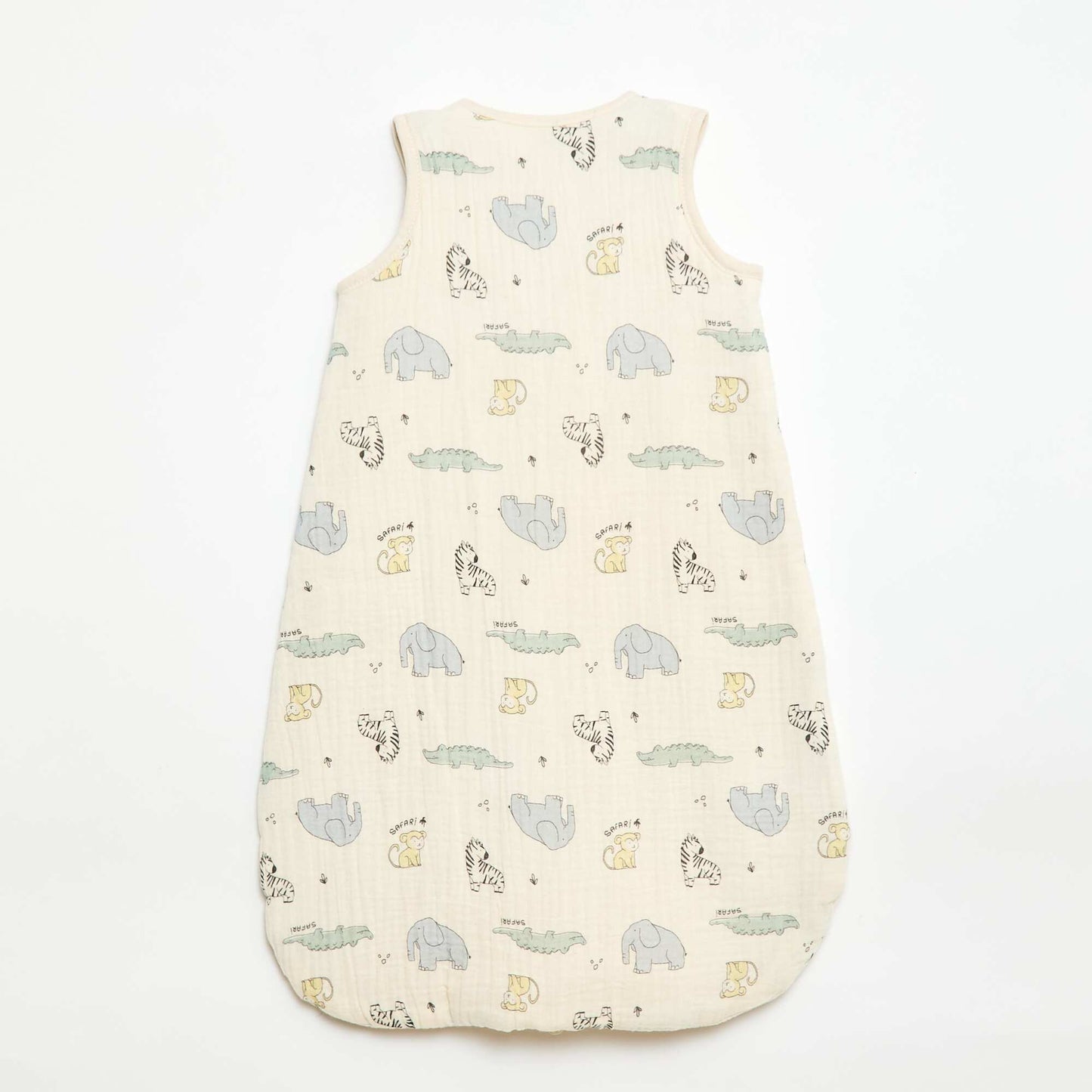 Gigoteuse sans manches zippée en coton BEIGE