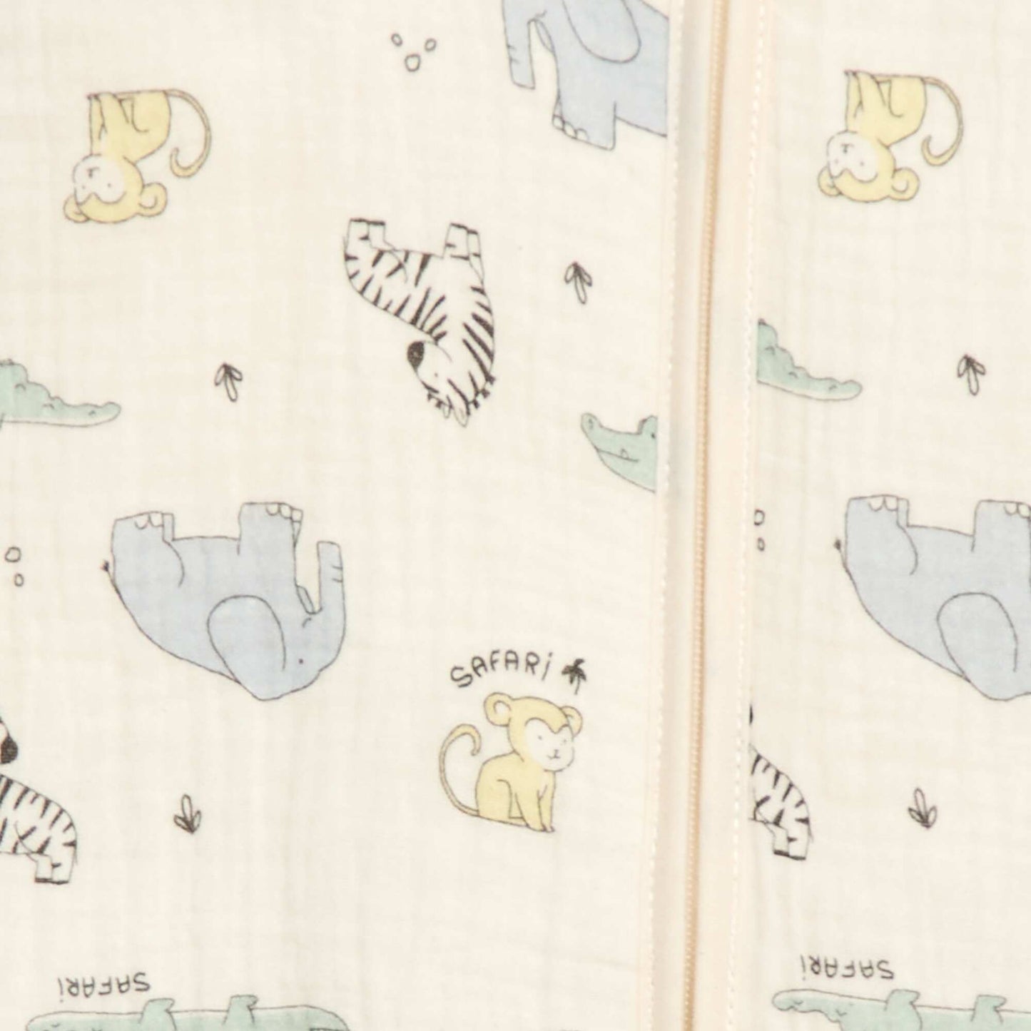Gigoteuse sans manches zippée en coton BEIGE