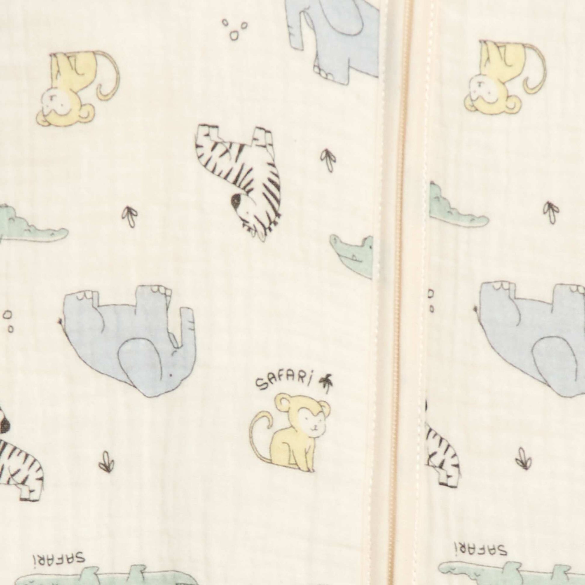 Gigoteuse sans manches zippée en coton BEIGE