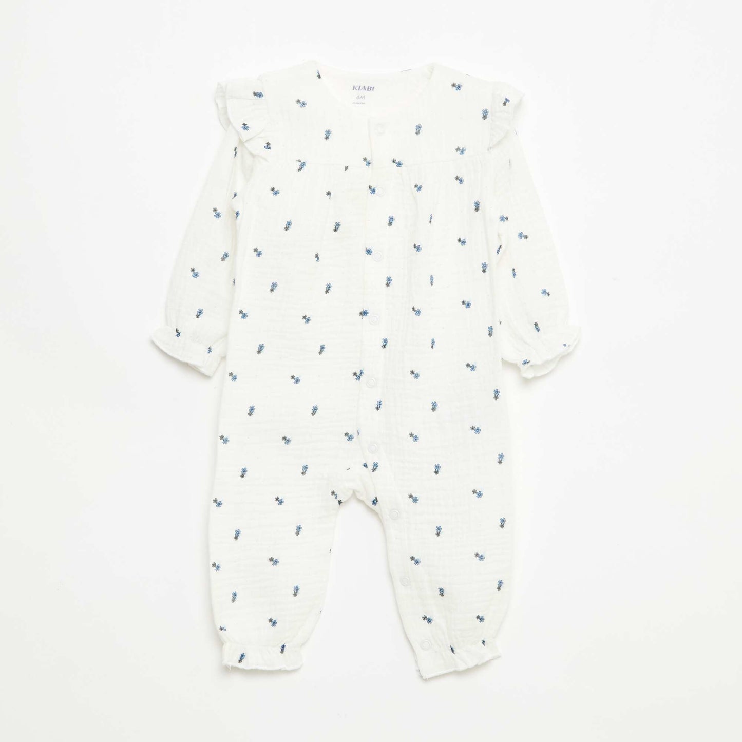 Dors-bien sans pieds en double gaze de coton BLANC