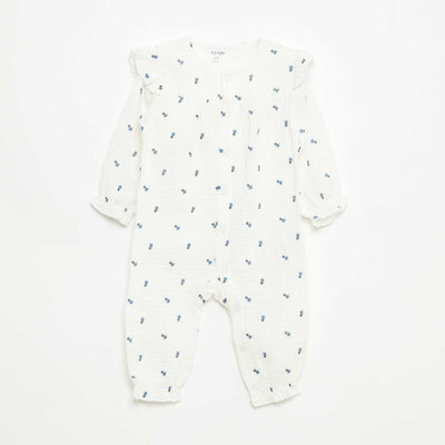 Dors-bien sans pieds en double gaze de coton BLANC