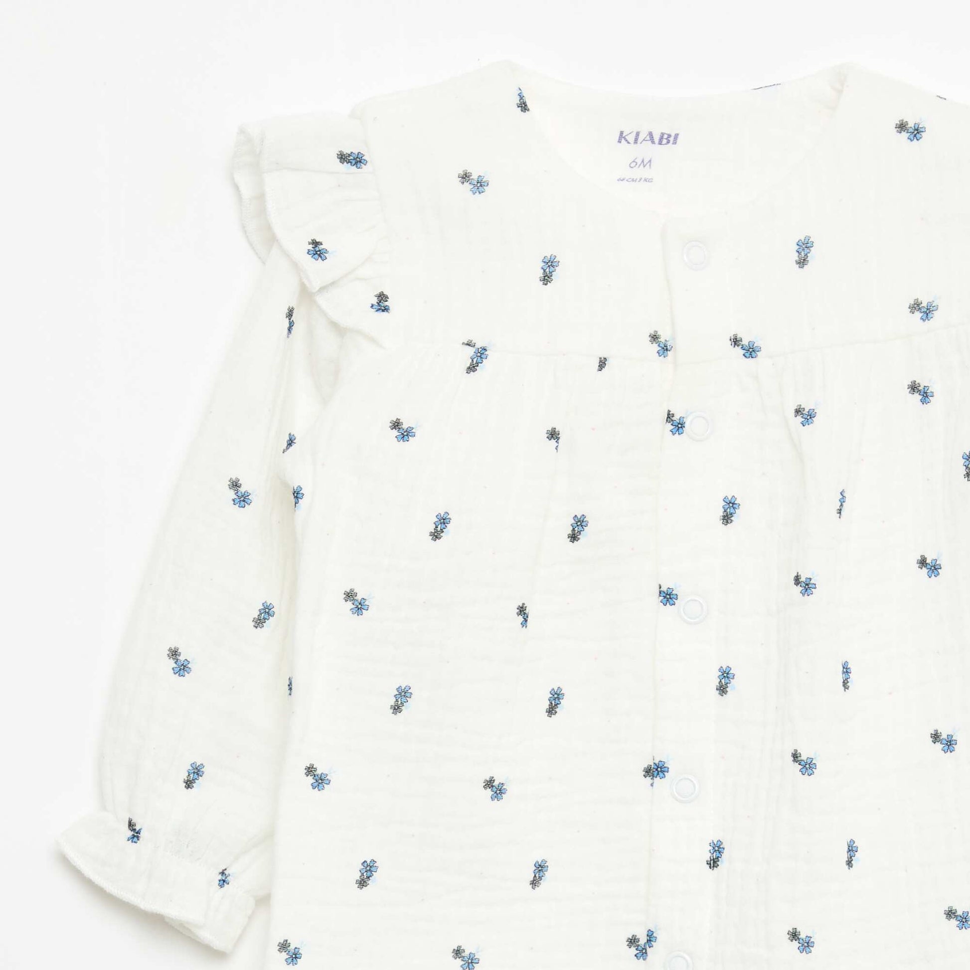 Dors-bien sans pieds en double gaze de coton BLANC