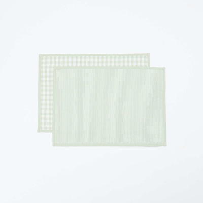 Lot de 2 sets de table à carreaux VERT