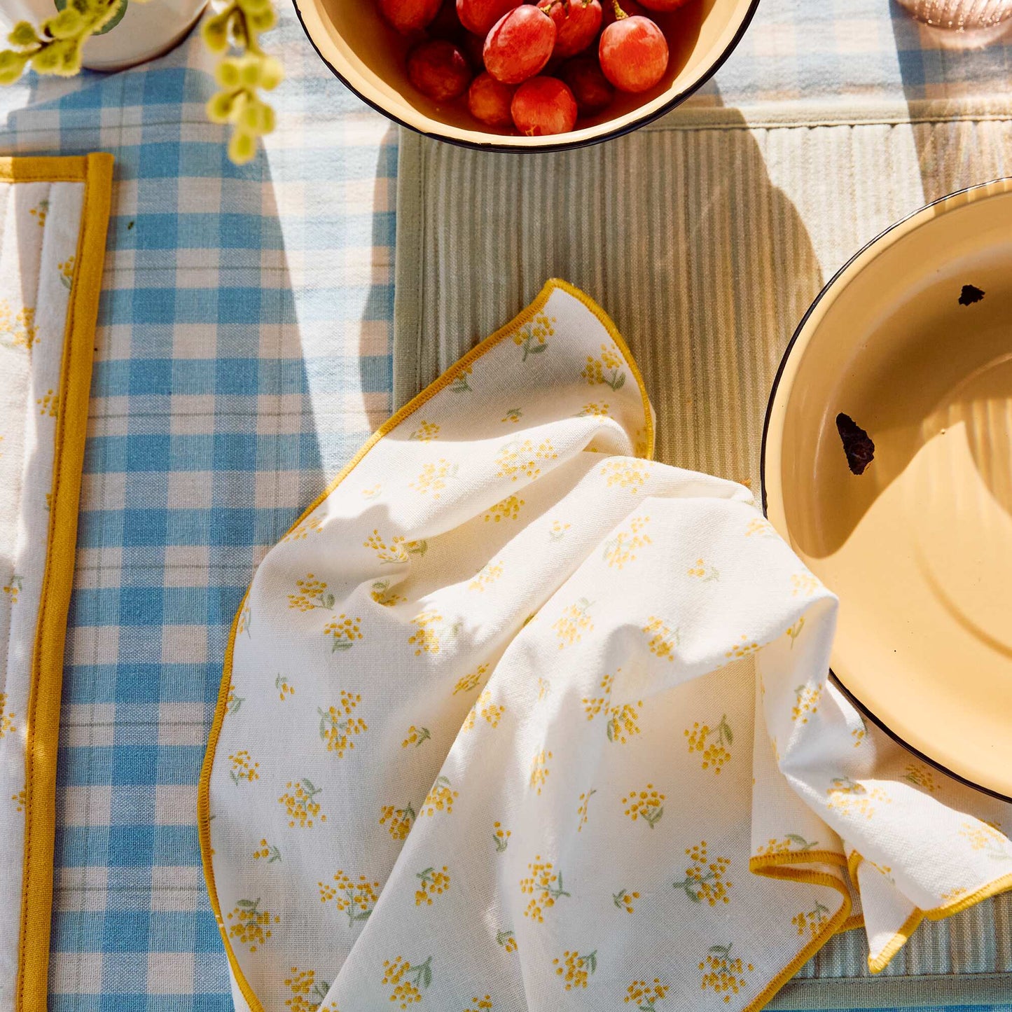 Lot de 2 serviettes de table JAUNE