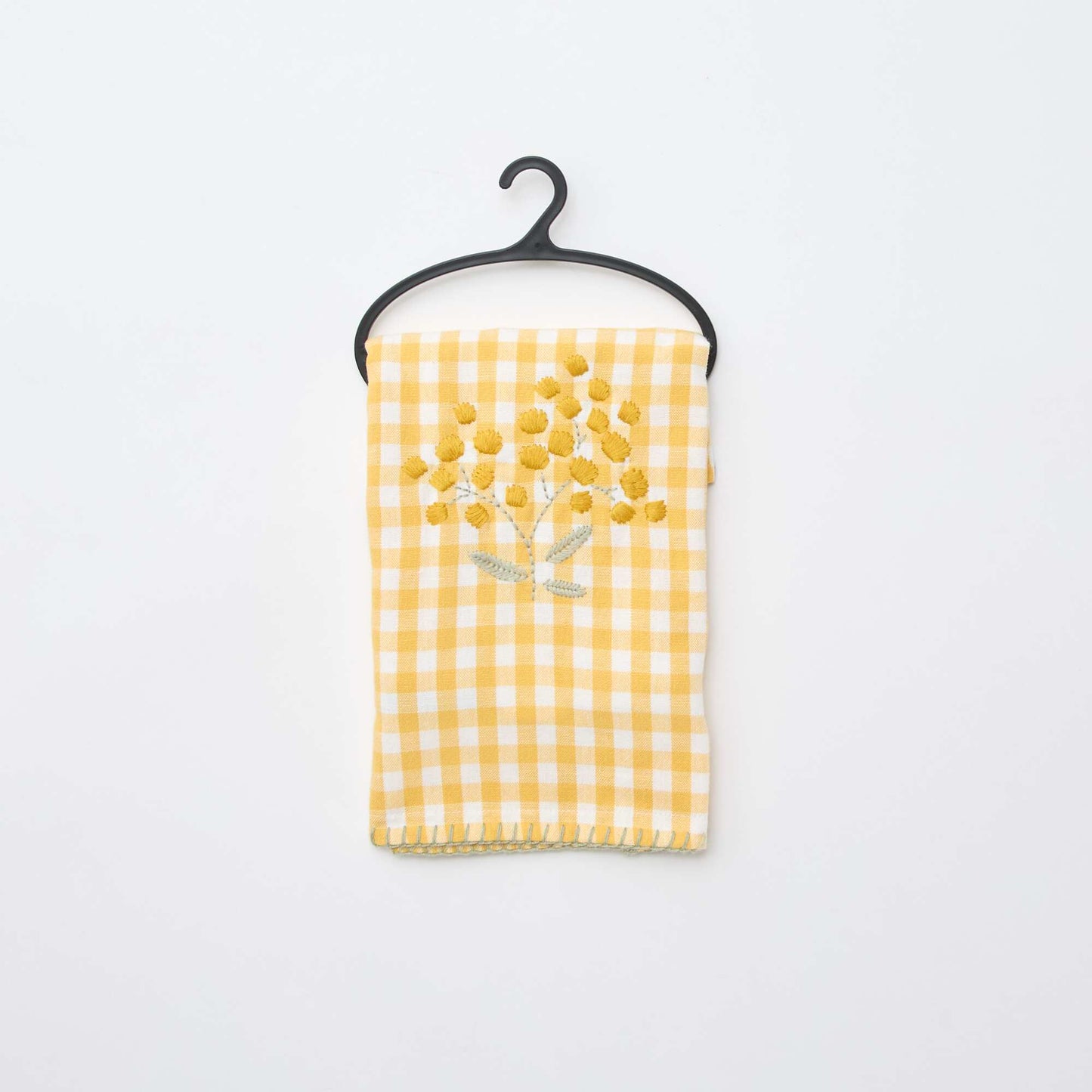 Housse de coussin brodée JAUNE