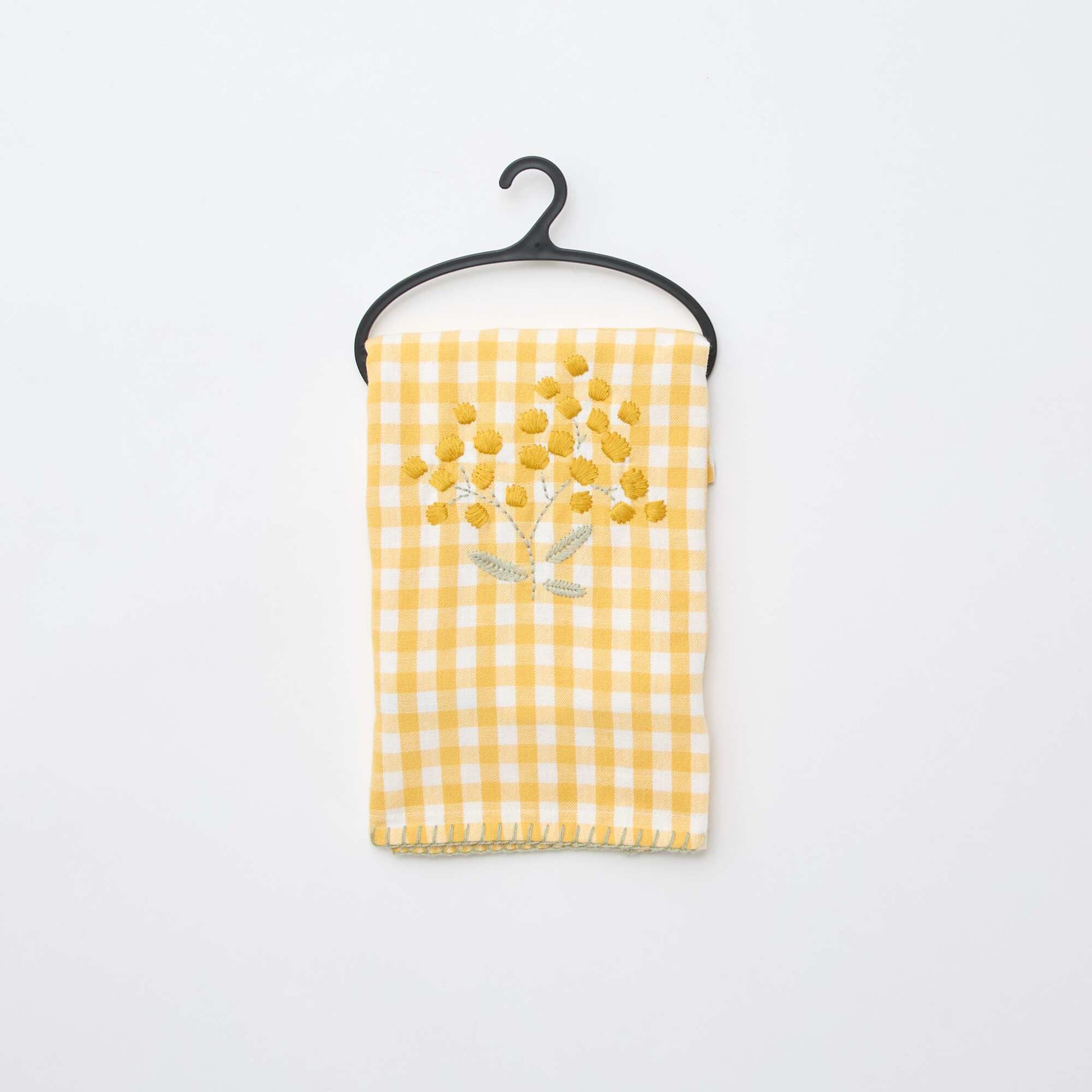 Housse de coussin brodée JAUNE