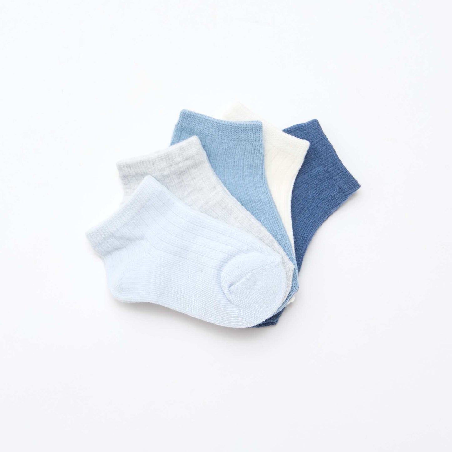Lot de 5 paires de chaussettes en maille côtelée BLEU