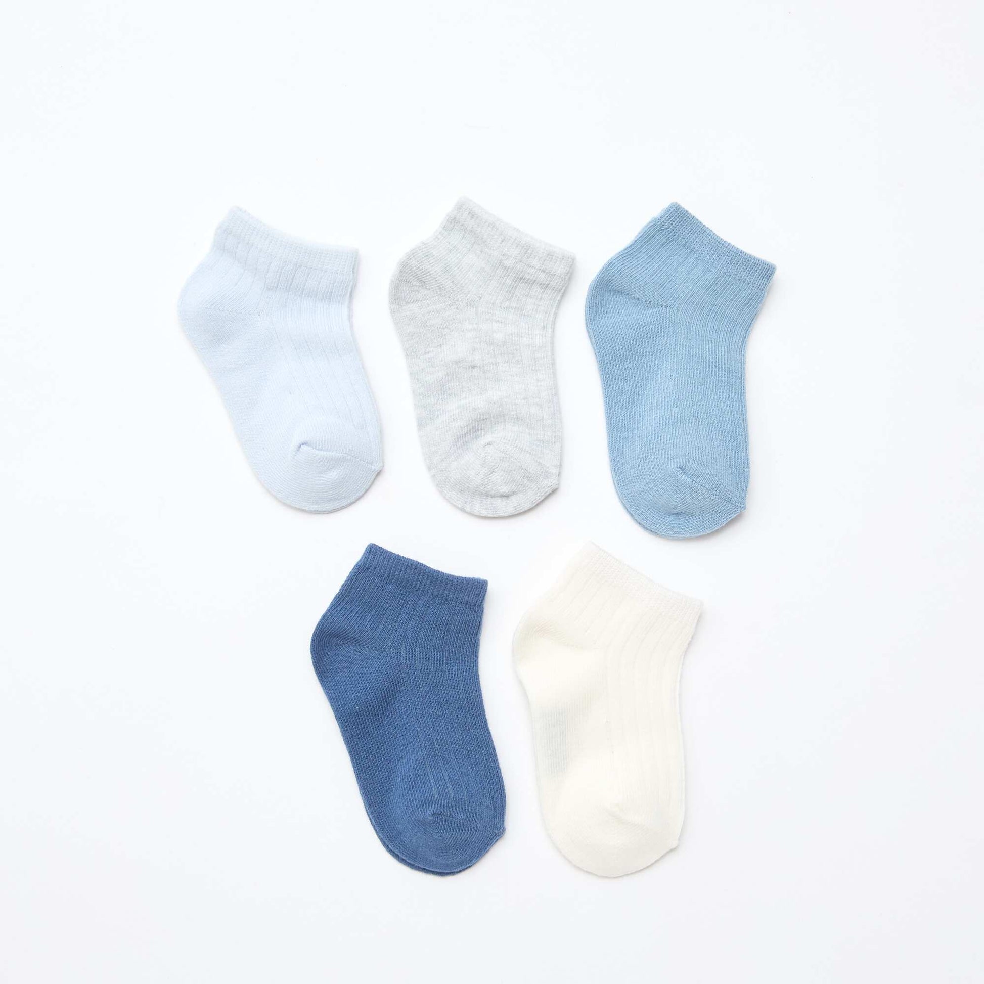Lot de 5 paires de chaussettes en maille côtelée BLEU