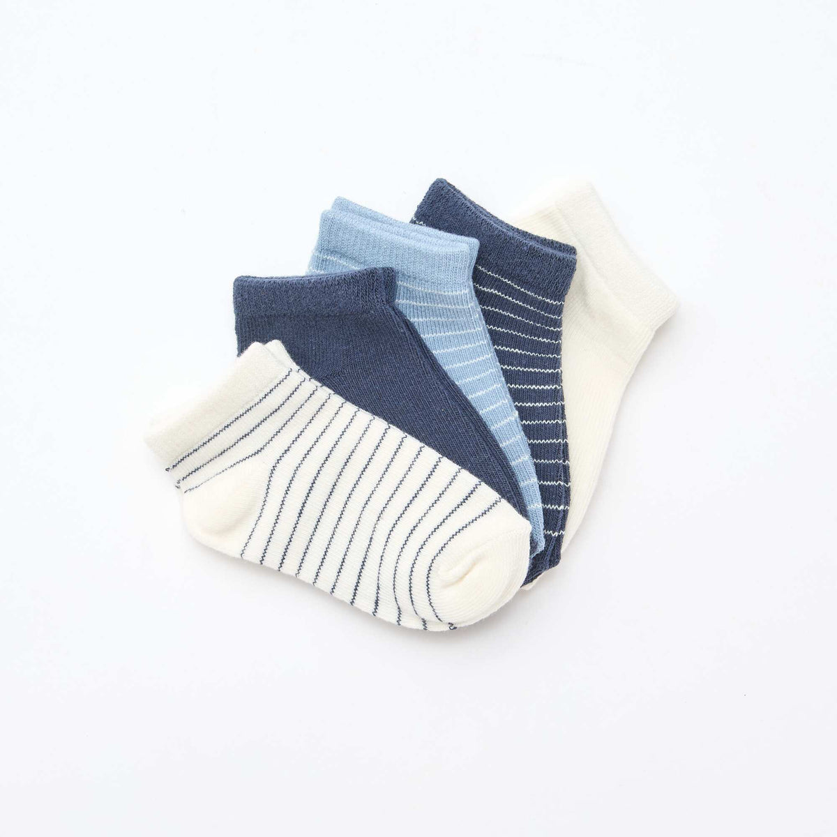 - Lot de 5 paires de chaussettes invisibles BLEU