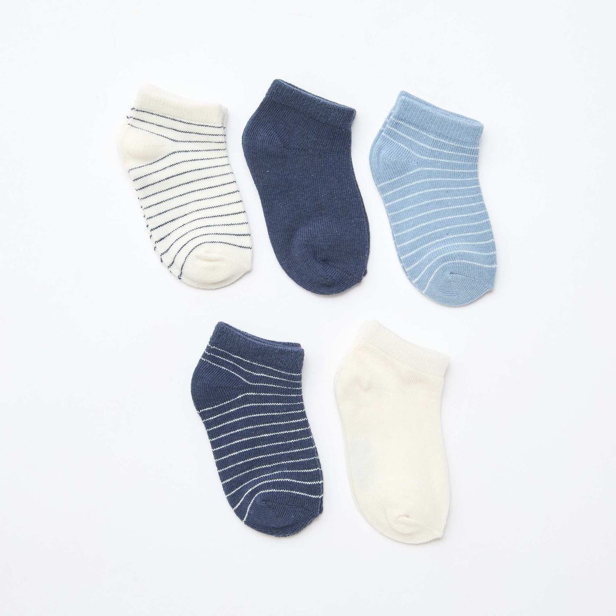 - Lot de 5 paires de chaussettes invisibles BLEU