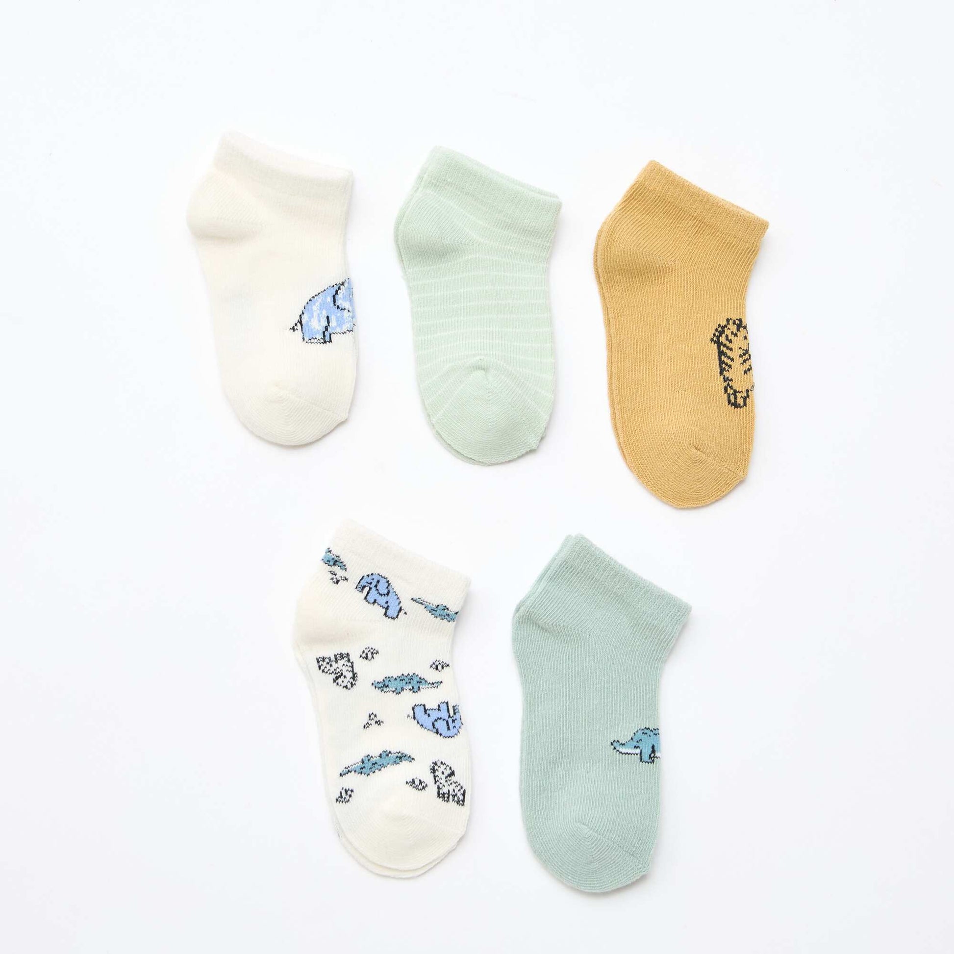 - Lot de 5 paires de chaussettes invisibles VERT