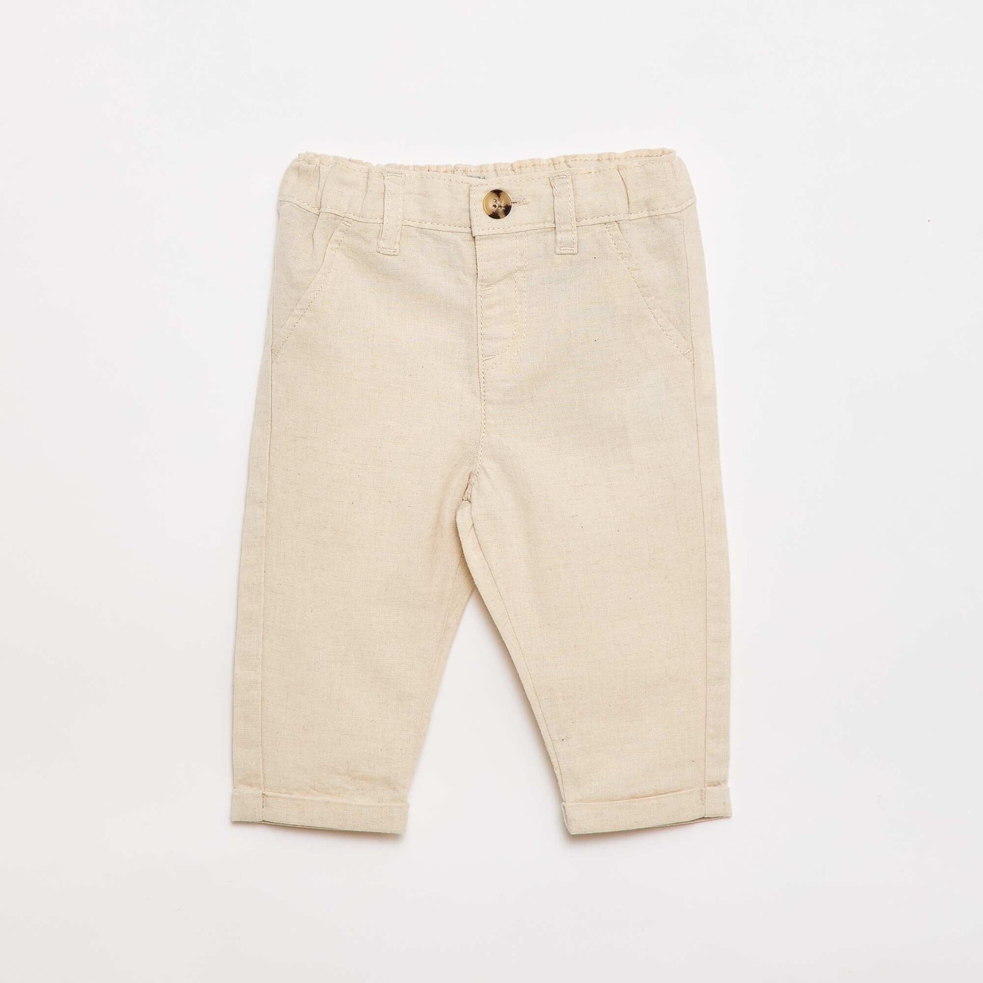 Ensemble de cérémonie 4 pièces en coton et lin BEIGE