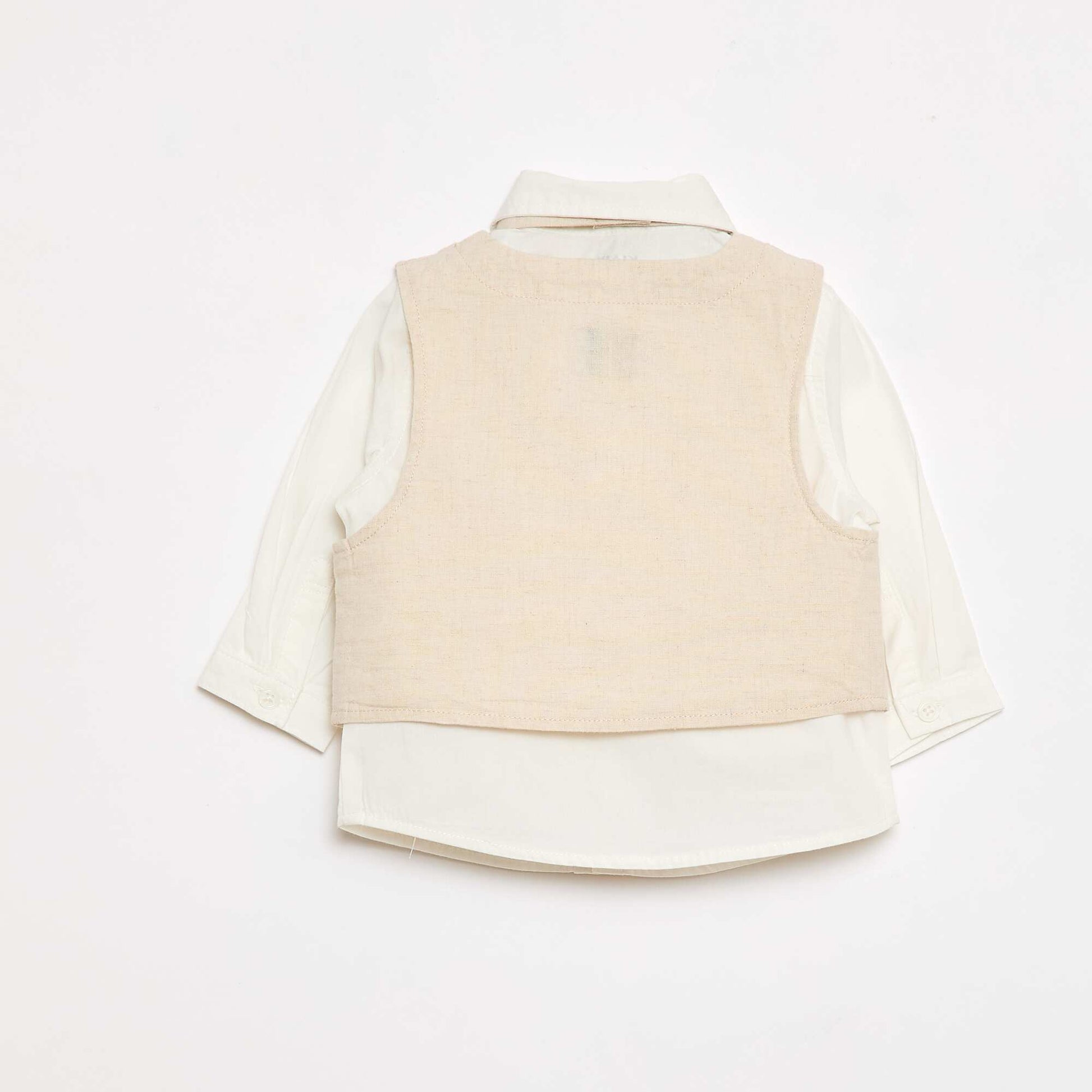 Ensemble de cérémonie 4 pièces en coton et lin BEIGE