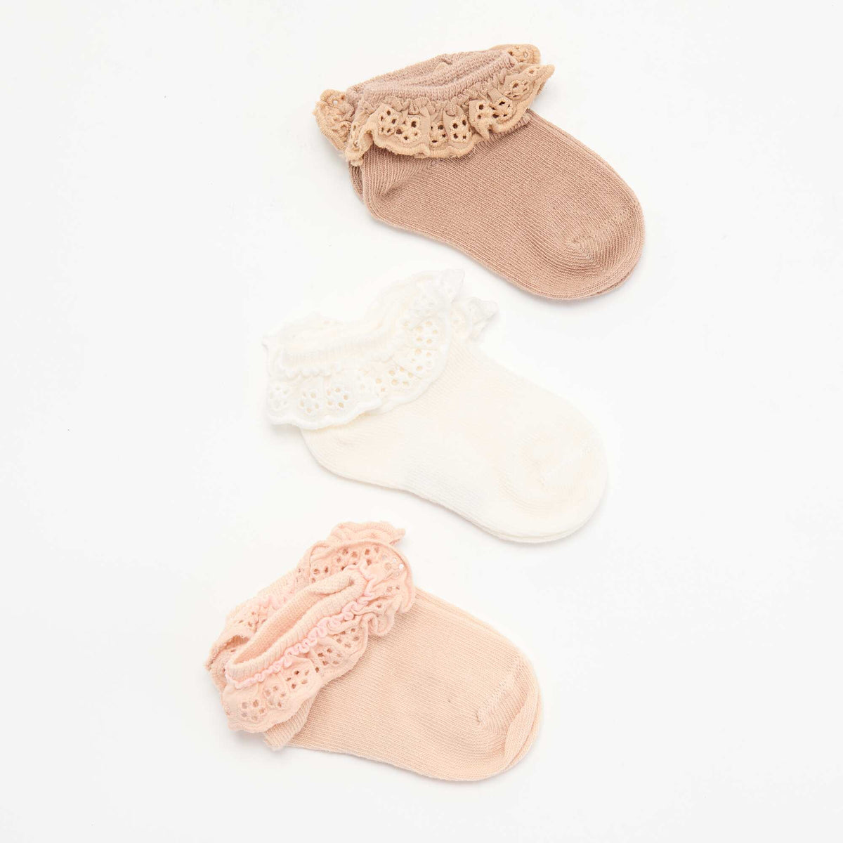Lot de 3 chaussettes de cérémonie ROSE