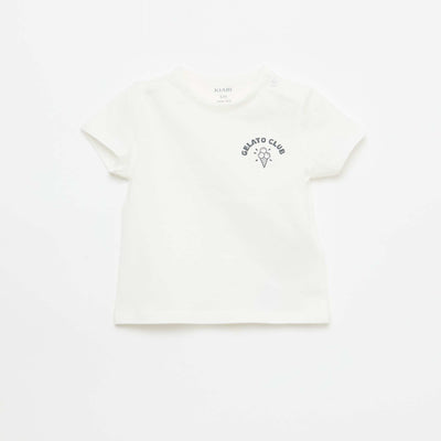 T-shirt à manches courtes imprimé BLANC