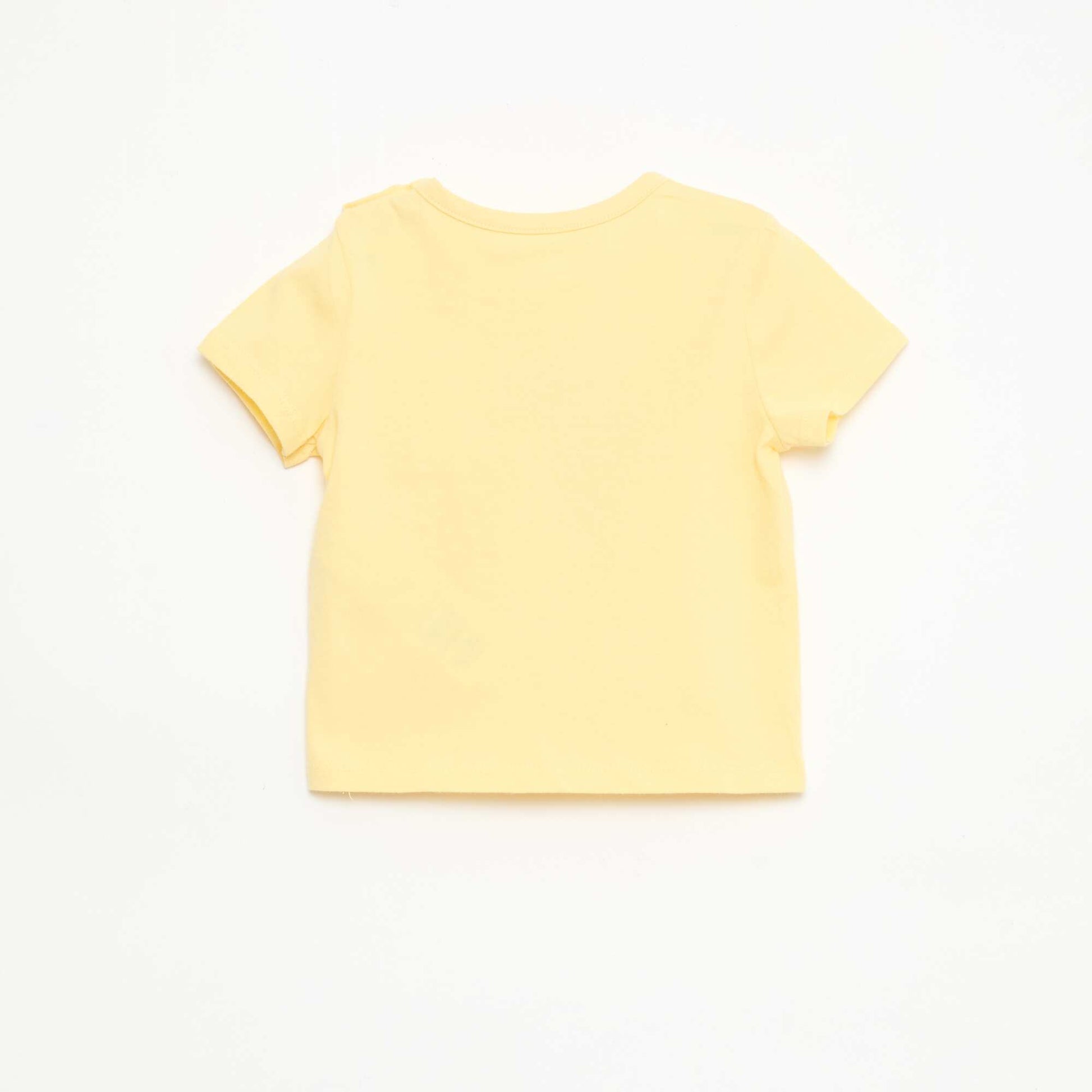 T-shirt à manches courtes en jersey de coton JAUNE