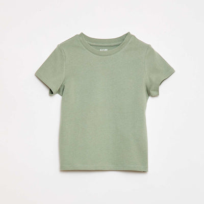 T-shirt uni en jersey coton VERT