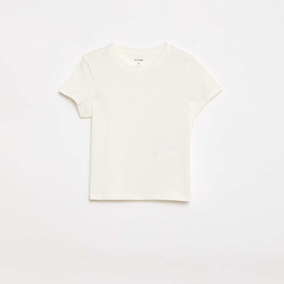 T-shirt uni en jersey coton BLANC