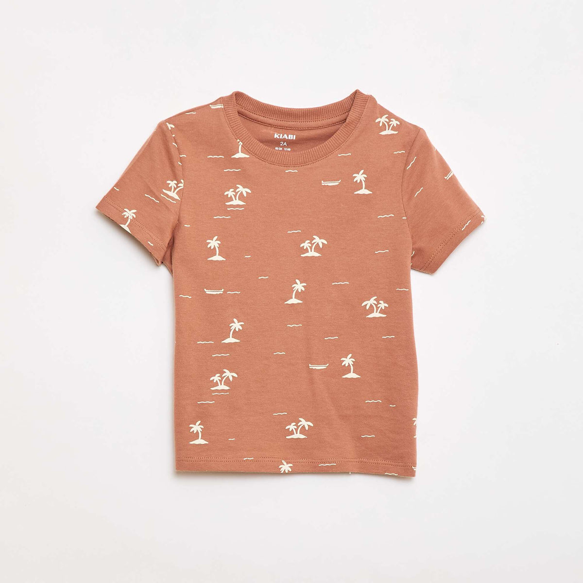 T-shirt uni en jersey coton MARRON