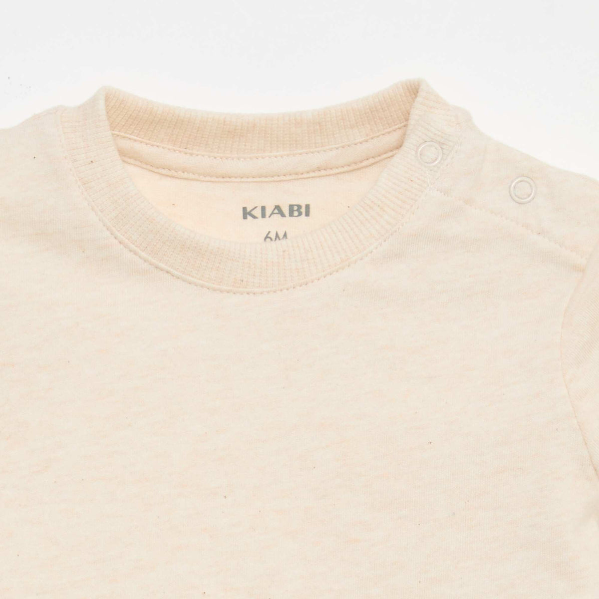 T-shirt uni en jersey coton BEIGE