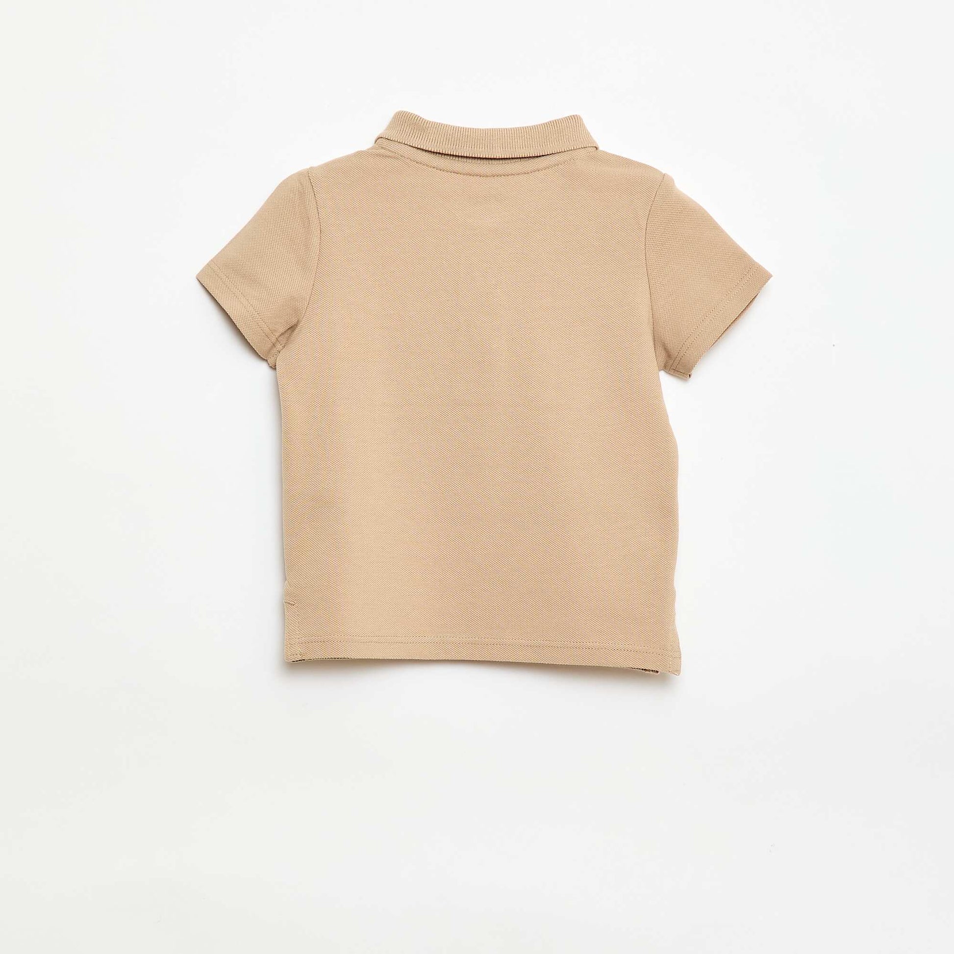 Polo en coton piqué à manches courtes BEIGE