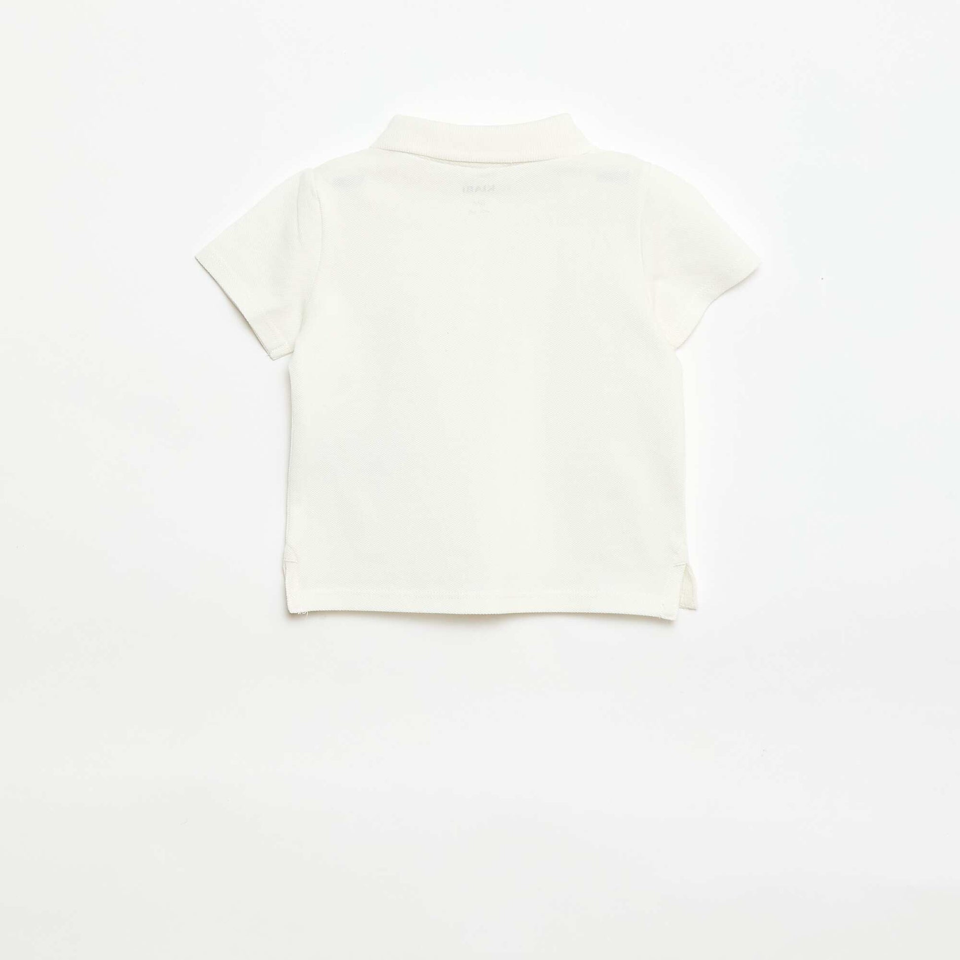 Polo en coton piqué à manches courtes BLANC